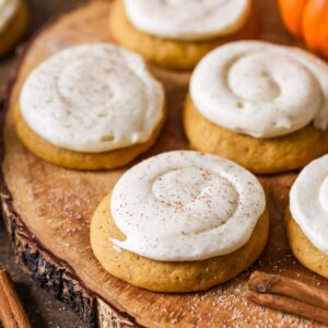 Pumpkin Cookies with Cream Cheese Frosting